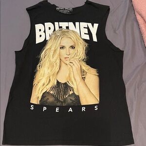 Britney Spears Black Graphic Muscle Tee